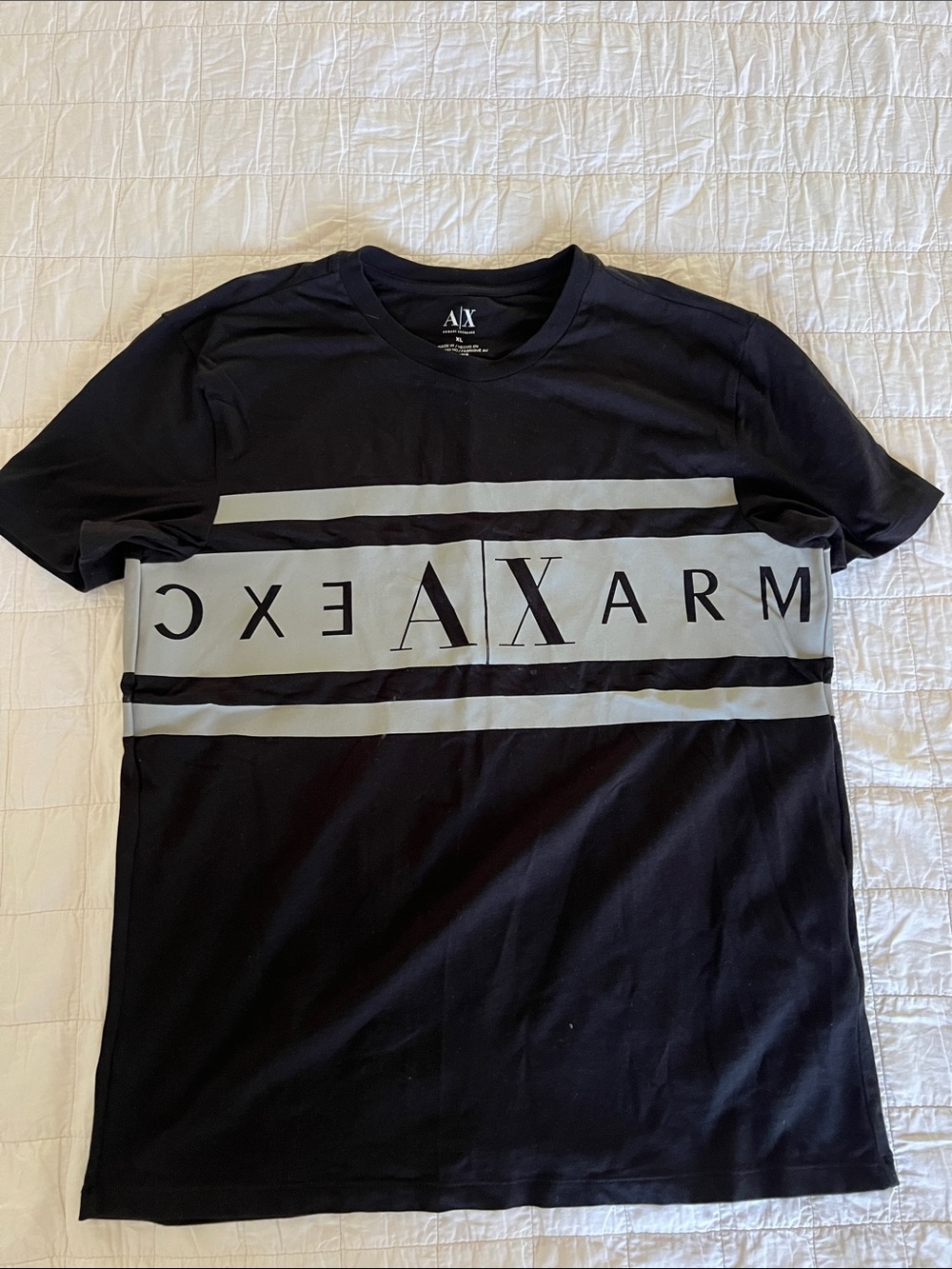 NWT Armani exchange men’s XL black reflective TShirt